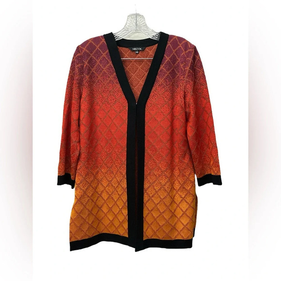 Misook Ombré Open Front Cardigan Jacket Hook Top Closure Size Small 3/4 Sleeves - Picture 1 of 5